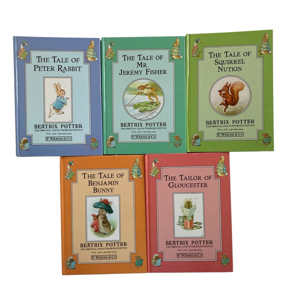 Mixed Lot - 5 Original Peter Rabbit Books Beatrix Potter Hardcover 1992.